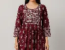 marroom designer kurti front.webp