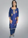 Women's embroidery solid kurta with pant set