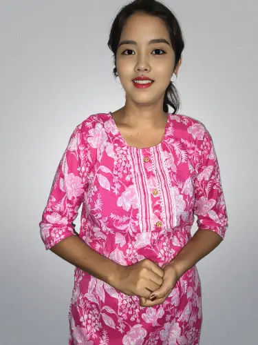Women printed kurti pant set
