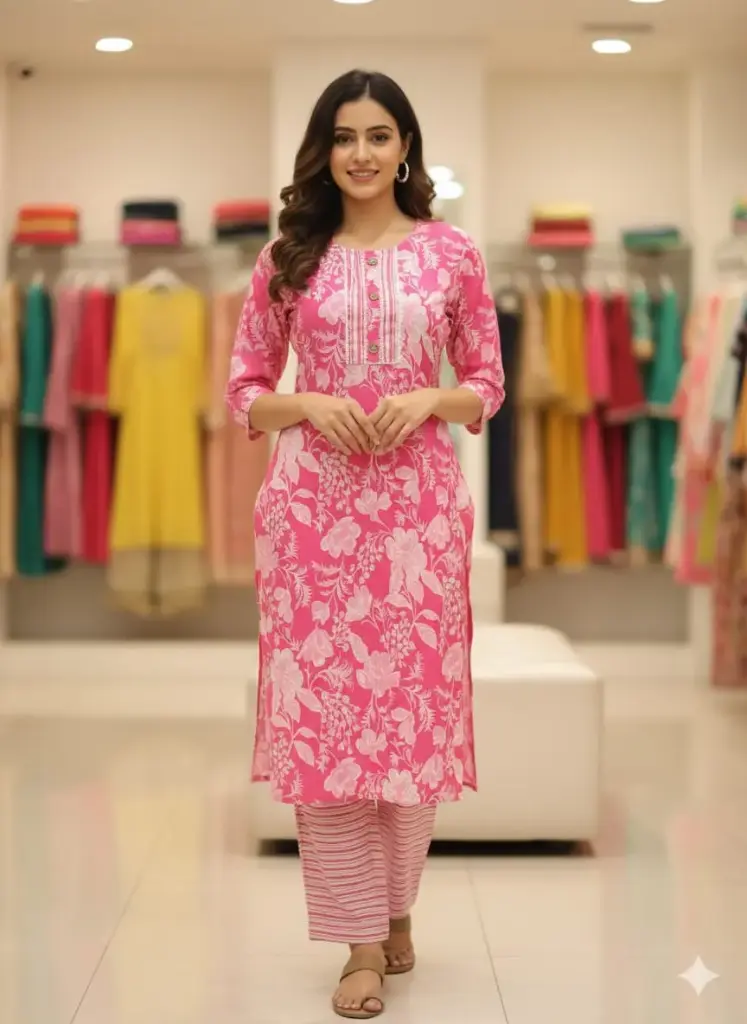 Women printed kurti pant set