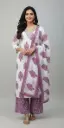 White Designer V Shape neck 3 piece dress 